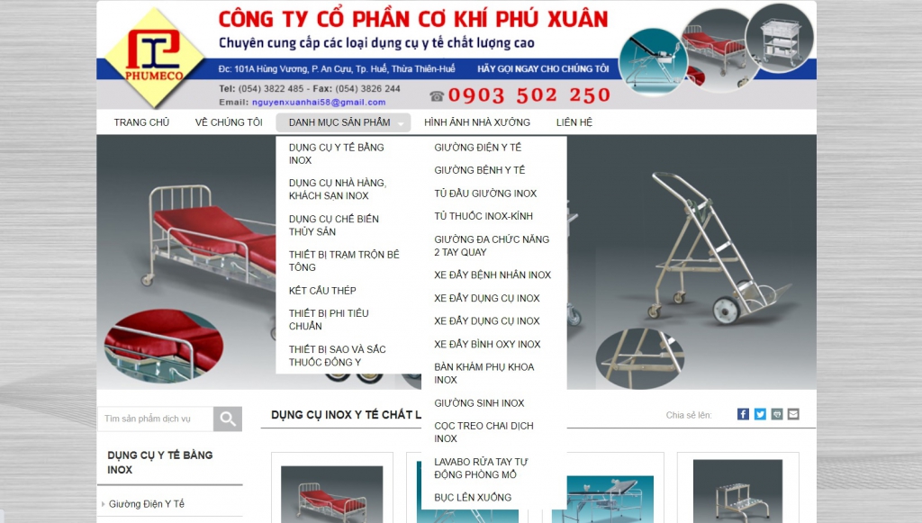 Gia công giường bàn khay tủ ...y tế